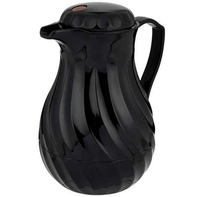 Vollrath 52174 64 Oz. Black Plastic SwirlServe Hot-N-Cold Beverage Server
