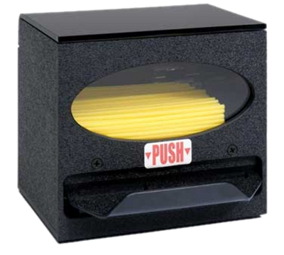 Vollrath CTS-2A 6 1/8"H x 6"W x 6 1/8" D Clear Front ABS Plastic Countertop Bulk Stir Stick or Straw Dispenser