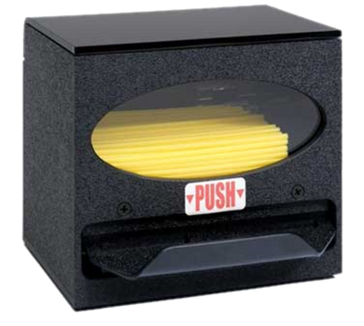 Vollrath CTS-2A 6 1/8"H x 6"W x 6 1/8" D Clear Front ABS Plastic Countertop Bulk Stir Stick or Straw Dispenser