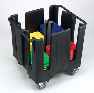 Vollrath SAC-SQ5-06 32 3/4" W x 27 1/2" D x 30 1/2" H 4 Stacks Plastic Black Traex Adjustable Dish Caddy