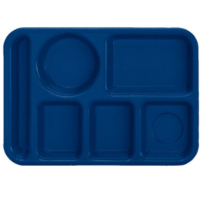 Vollrath 2614-04 13-3/4"W x 9-3/4"D Bright Blueberry Rectangular Left Hand Polypropylene Stackable School Compartment Tray
