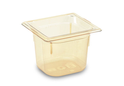 Vollrath 9066410 6" Deep High-Temp Amber Resin Super Pan 1/6 GN Food Pan