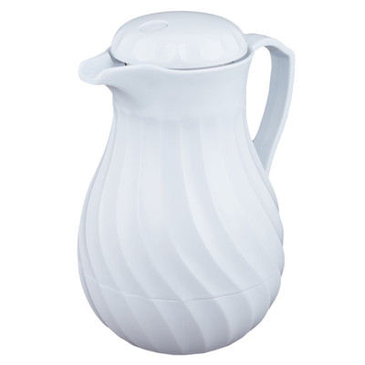 Vollrath 52164 64 Oz. White Plastic SwirlServe Hot-N-Cold Beverage Server