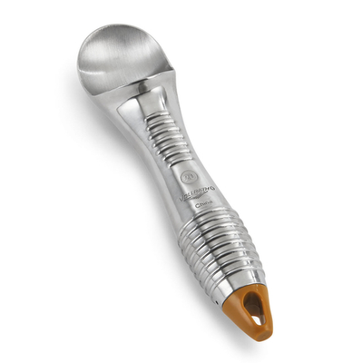 Vollrath 47277 Size 20 2 Oz. Gold Color Coded Aluminum Scoop &amp; Ergonomic Textured Handle with Anti-Freeze Encapsulated Ice Cream Scoop