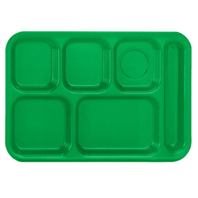 Vollrath 2615-119 13-3/4"W x 9-3/4"D Bright Blue Rectangular Right Hand ABS Stackable School Compartment Tray