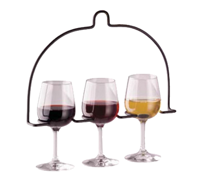 Vollrath WR-1028-06 Black Powder Coat Accommodates 3 glasses Circular Wire Flight Caddy