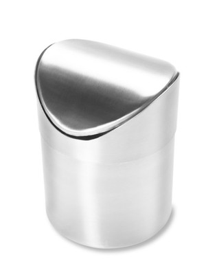 Vollrath 59780 38 Oz. 4.5" Top Diameter 6" H Stainless Steel Mini Waste Can with Swing Top