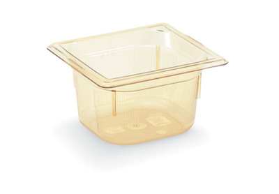 Vollrath 9064410 4" Deep High-Temp Amber Resin Super Pan 1/6 GN Food Pan