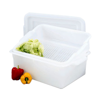 Vollrath 52616 20" W x 5" H x 15" D 1-Compartment Natural Plastic Perforated Drain Box