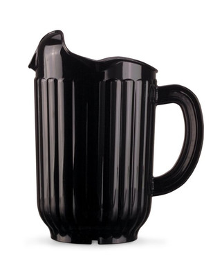 Vollrath 6010-06 7" W x 8.63" H 60 Oz. Black Polycarbonate Tuffex I Deluxe Three-Lipped Pitcher