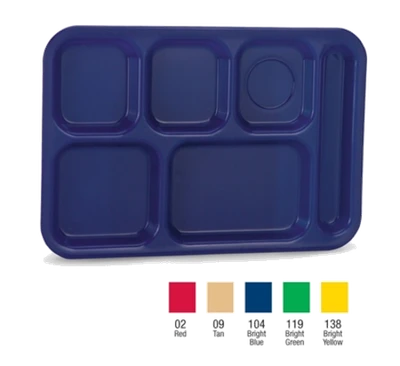 Vollrath 2015-02 14-3/4"W x 9-7/8"D Red Rectangular Right Hand Polypropylene Stackable School Compartment Tray