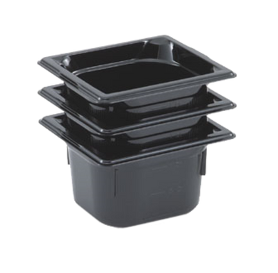 Vollrath 9062420 2.50" Deep High-Temp Black Resin Super Pan 1/6 GN Food Pan