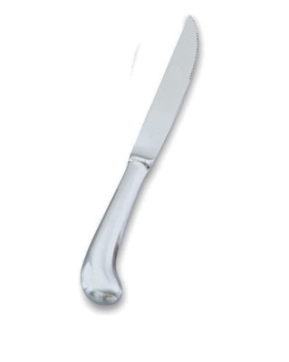 Vollrath 48130 9" Overall Length Queen Anne Stainless Steel Full Pointed Serrated Blade with Stain Finish Hollow Handle Steak Knife