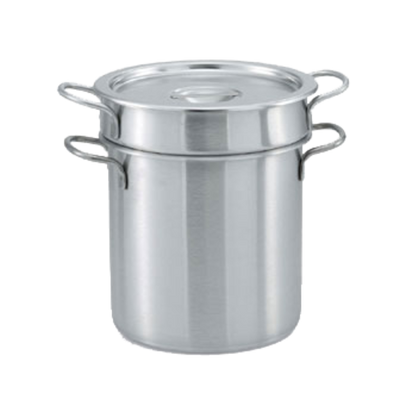 Vollrath 77110 11 Qt. Stainless Steel With 11.5 Qt. Pot Welded Loop Handles and 11 Qt. Inset Flat Solid Cover Double Handle