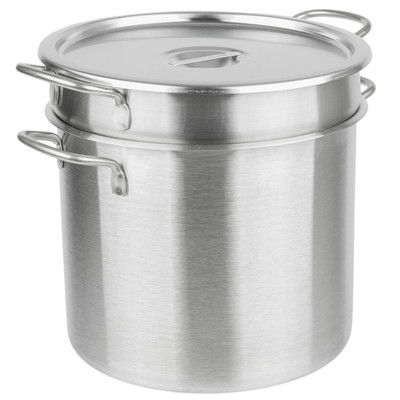 Vollrath 77110 11 Qt. Stainless Steel With 11.5 Qt. Pot Welded Loop Handles and 11 Qt. Inset Flat Solid Cover Double Handle