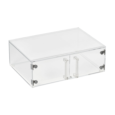 Vollrath SBC11 20" W x 7.38" H x 14" D Full Size Clear Acrylic Case with Front Doors Cubic Acrylic Display System
