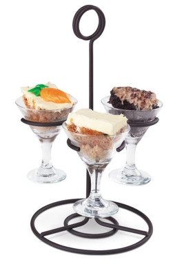 Vollrath WR-1027-06 Black Powder Coat Accommodates 3 Glasses Circular Wire Flight Caddy