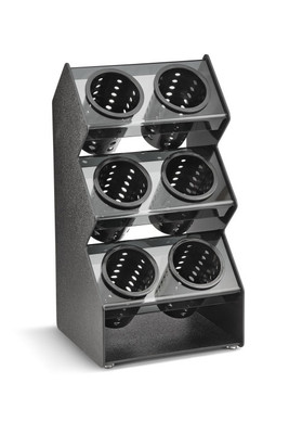 Vollrath FWVH-3X2B 11 1/4" W x 10 1/4" D x 22 1/4" H 6 Compartments Countertop Plastic Black Vertical Flatware Holder
