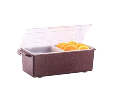 Vollrath 4740-01 12" x 6" x 3-3/4" 2 Quart Brown Plastic Standard Lid NSF Kondi-Keeper Condiment Dispenser