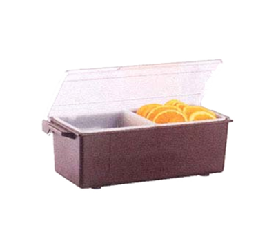 Vollrath 4740-01 12" x 6" x 3-3/4" 2 Quart Brown Plastic Standard Lid NSF Kondi-Keeper Condiment Dispenser