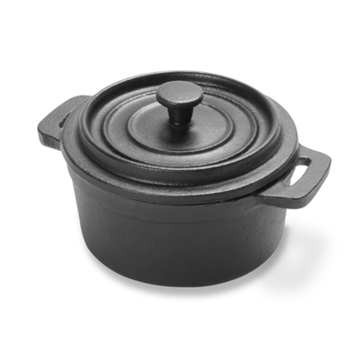 Vollrath 59740 8.9 Oz. 4&quot; Dia. x 2&quot; H With Lid Cast Iron Mini Round Casserole Dish