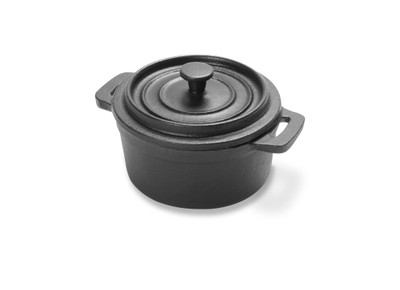 Vollrath 59740 8.9 Oz. 4" Dia. x 2" H With Lid Cast Iron Mini Round Casserole Dish