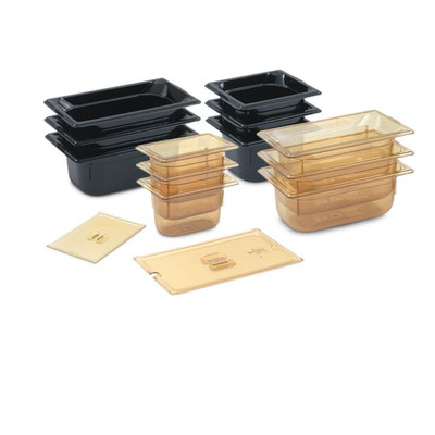Vollrath 9042420 2.50" Deep High-Temp Black Resin Super Pan 1/4 GN Food Pan