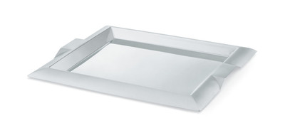 Vollrath 82090 Heavy Duty 18/8 Stainless Steel Contemporary Geometric Styling Sating Finish Rim Square Serving Tray