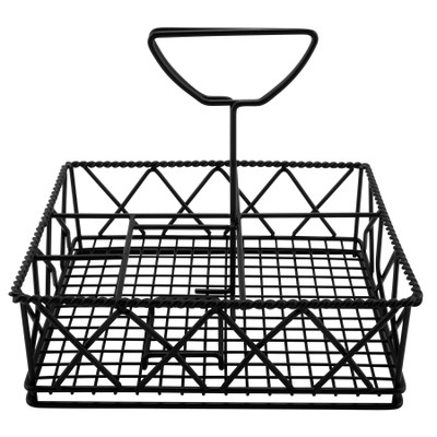 GET 4-931832 9" W x 7" D x 8" H 5 Compartments Black Iron Powder Coated Compartment Caddy