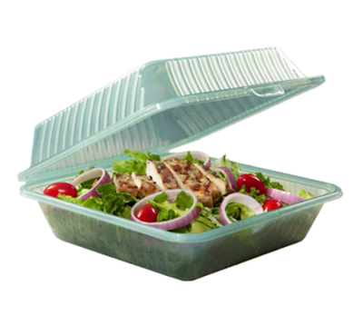 GET EC-10-1-JA  9&quot; W x 3.5&quot; H x 9&quot; D Jade Polypropylene Single Entree 1-Compartment G.E.T Food Container