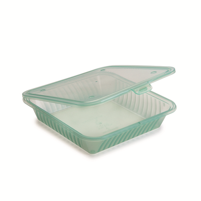 GET EC-17-JA 9&quot; L x 9&quot; W x 2&quot; H 1 Compartment Flat Top Jade Polypropylene GET Food Container (1 Dozen)