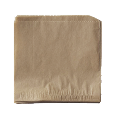 GET 4-T1020 5 1/2&quot; W x 5 1/2&quot; D Brown Paper Double-Open Food-Safe Bag/Wire Cone Basket Liner