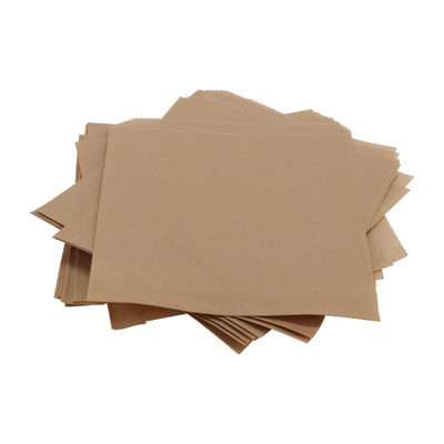 GET 4-T1020 5 1/2" W x 5 1/2" D Brown Paper Double-Open Food-Safe Bag/Wire Cone Basket Liner
