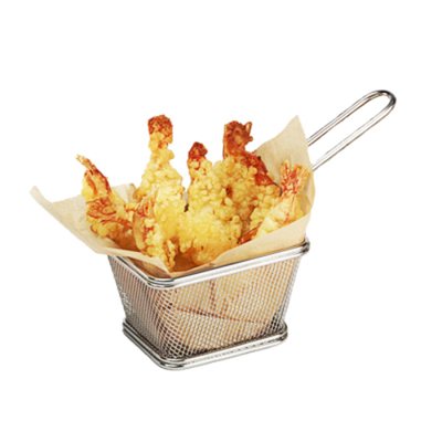 GET 4-81860 4" x 3-1/4" x 2-1/4" Rectangular Stainless Steel Single Serving Fry Basket