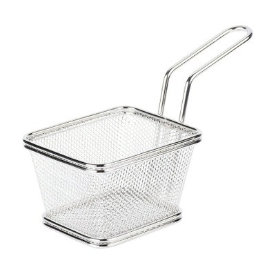 GET 4-81860 4" x 3-1/4" x 2-1/4" Rectangular Stainless Steel Single Serving Fry Basket