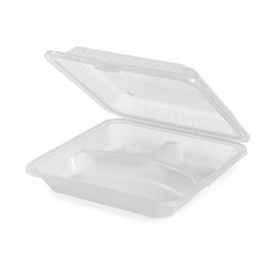 GET EC-12-1-CL 9&quot;L x 9&quot;W x 2-3/4&quot;H 3 Compartments Clear Polypropylene GET Food Container