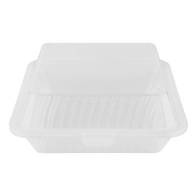 GET EC-10-1-CL 9" W x 9" D x 3 1/2" H 1 Compartment Clear Polypropylene GET Food Container (1 Dozen)