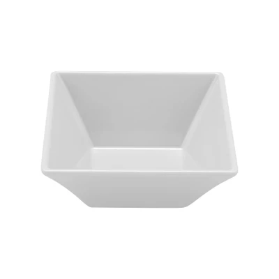 GET ML-238-W 5" W x 4" H x 5" D 12 Oz. Melamine White Square Siciliano Bowl