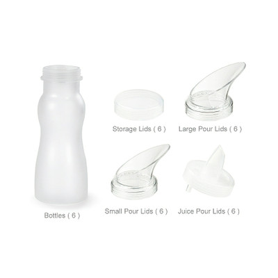 GET SDB-16-PC-6 30 Pieces 16 Oz. Polycarbonate Salad Dressing/Juice Bottles Set