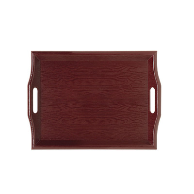 GET RST-1815-1-M Plastic Mahogany Rectangular Room Service Tray