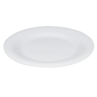 GET WP-9-DW 9" Dia. White Melamine Round Wide Rim Diamond Plate
