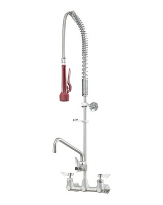 Krowne DX-109 Diamond Series 8" Center Wall Mount Pre-Rinse with 12" Add-On Faucet