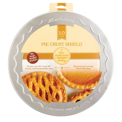 Harold Import 109 Aluminum Reusable Mrs. Anderson's Baking Universal Pie Crust Shield For 10" Frozen or Homemade Pies