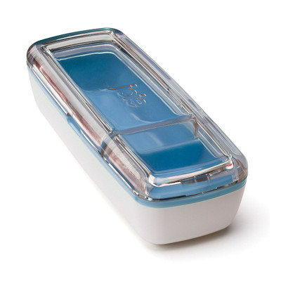Harold Import 61001 6 1/4" x 2 1/4" x 1 1/2" 2 Compartments Rectangular Plastic Joie Snack On The Go