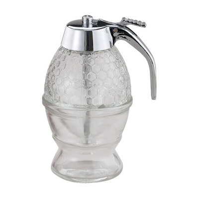Harold Import 43145 8 Oz. Glass Jar HIC Honey/Syrup Dispenser