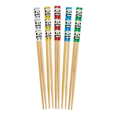 Harold Import 97135 9" Natural Bamboo Helen's Asian Kitchen Panda Chopsticks (5 Pair Per Pack)