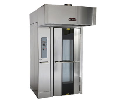 Baxter OV500G1EE-NG Stainless Steel Single Curved Front Natural Gas Rotating Rack Oven - 180,000 BTU