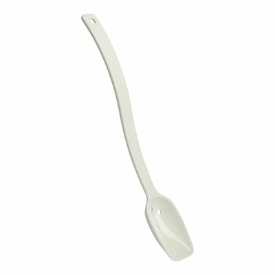 Cambro SPOP10CW148 0.75 Oz. White Polycarbonate Hanging Hole Perforated Salad Spoon - 12/Case