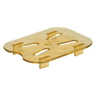 Cambro 80HPD150 Amber Plastic 1/8 Size Long H-Pan Drain Shelf - 6/Case