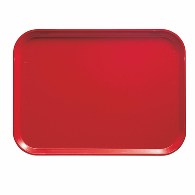 Cambro 57510 6.94" x 4.94" Signal Red High-Impact Fiberglass Rectangular Camtray - 12/Case